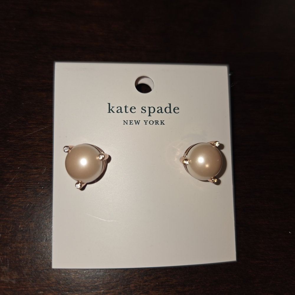 Kate Spade Gold and Pink Stud Earrings